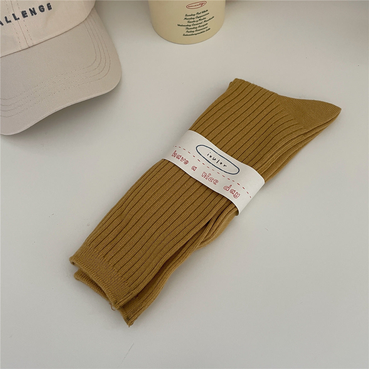 New Solid Color Thick Strip Stockings