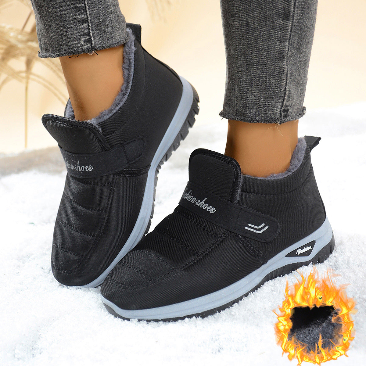 Fleece-lined Insulated Snow Boots