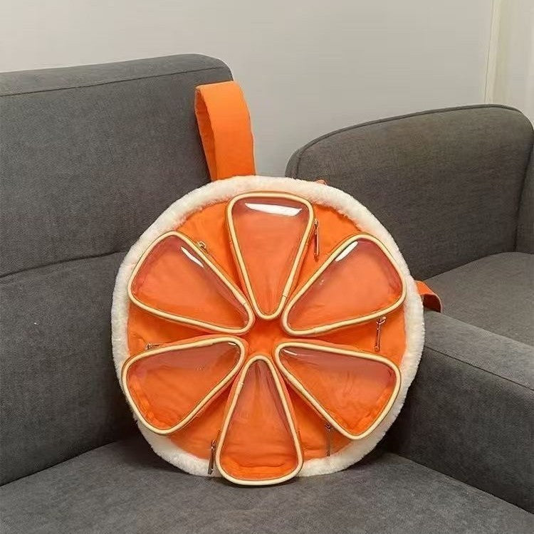 Multi-compartment Orange Cotton Backpack