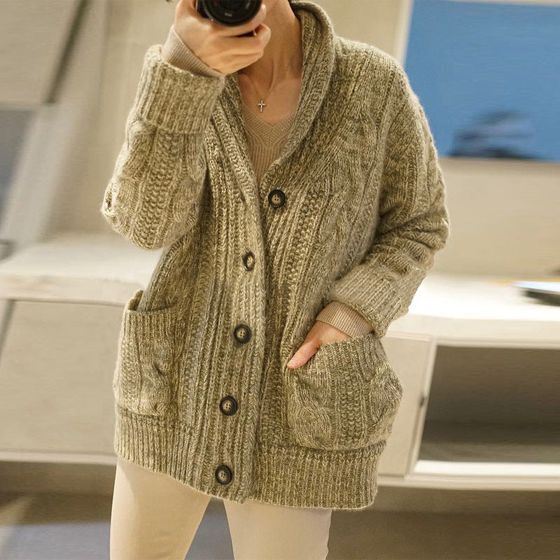 Women's Thick Needle Pure Wool Sweater