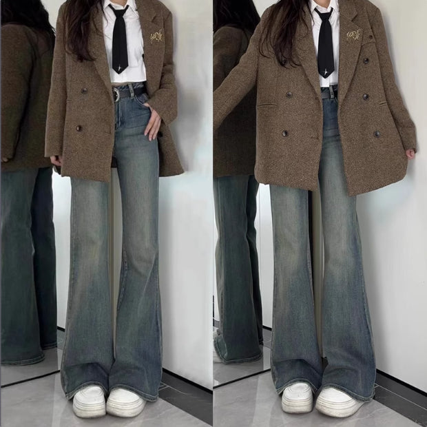 American-style Retro Skinny Jeans High Waist Slimming Without Leg Sticking