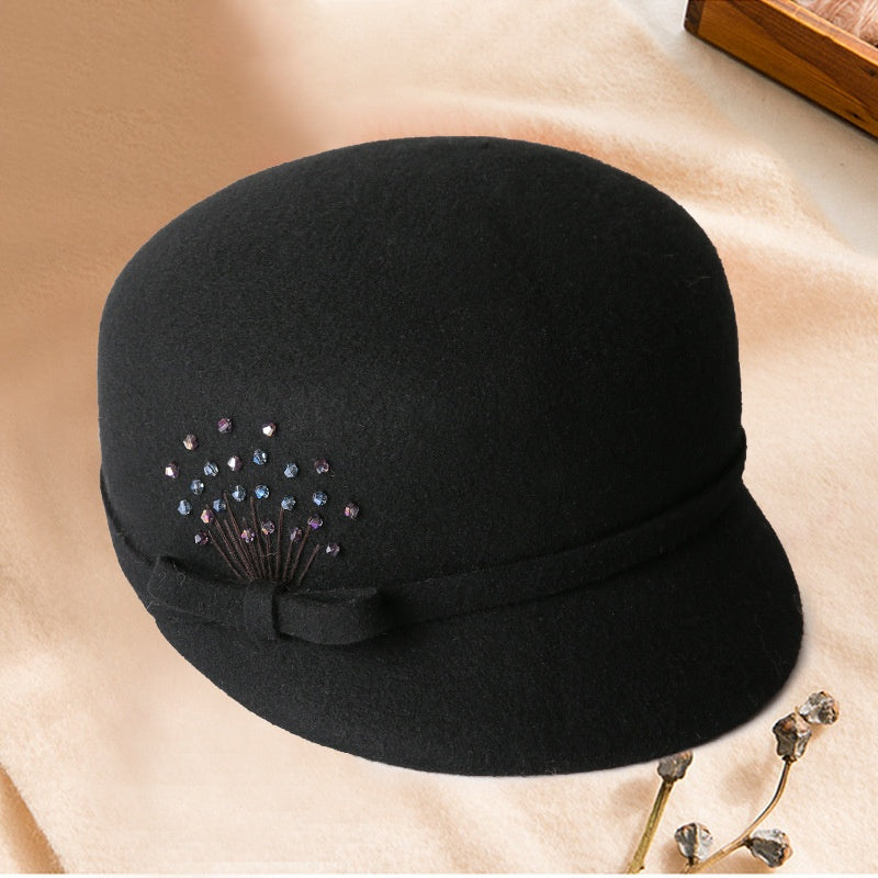 Wool Peaked Cap Casual Woolen Felt Hat