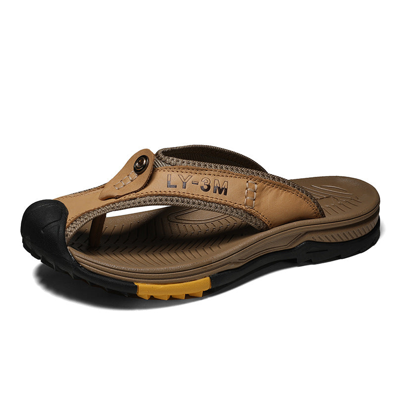 Casual lædersko herre sommer strandsko udendørs sportssandaler 45 klatre waders flip-flops
