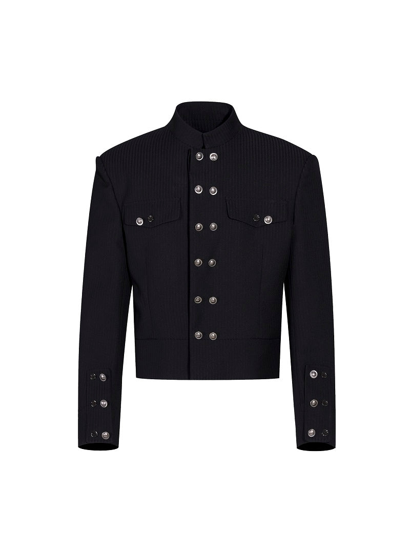 Men's Double-breasted Premium Pinstripe Suit Jacket