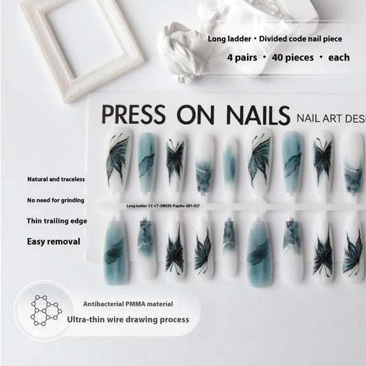 Ancient Style New Chinese Style Wear Nail Tip French Autumn And Winter Background Color