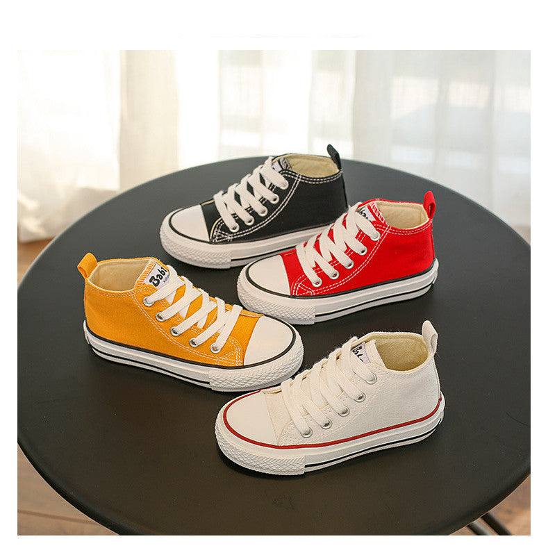 Children's Canvas Shoes Boys' Cloth Casual Mid-cut Autumn New Style