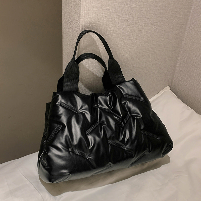 Simple Brightening Down Cotton Filled Tote Bag