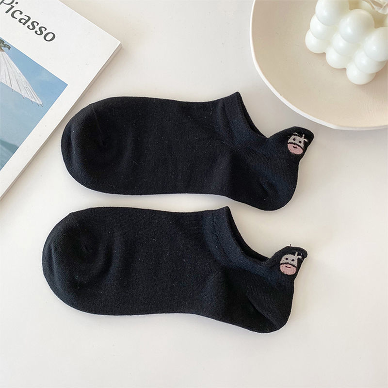 Women's Cartoon Cow Socks Invisible