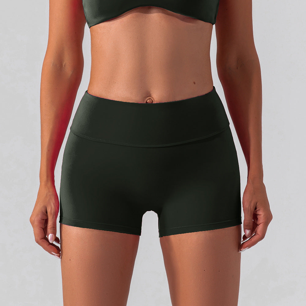 Women's Fashion Solid Color High Waist Workout Shorts