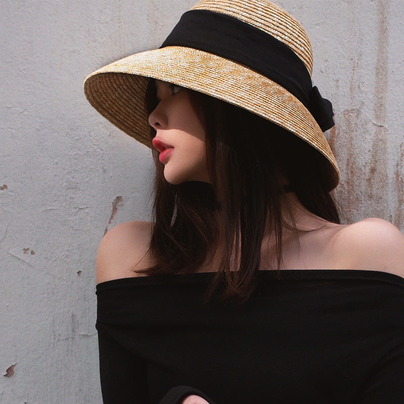 Big Eaves Bowler Hat With Sunshade Fisherman's Straw Hat