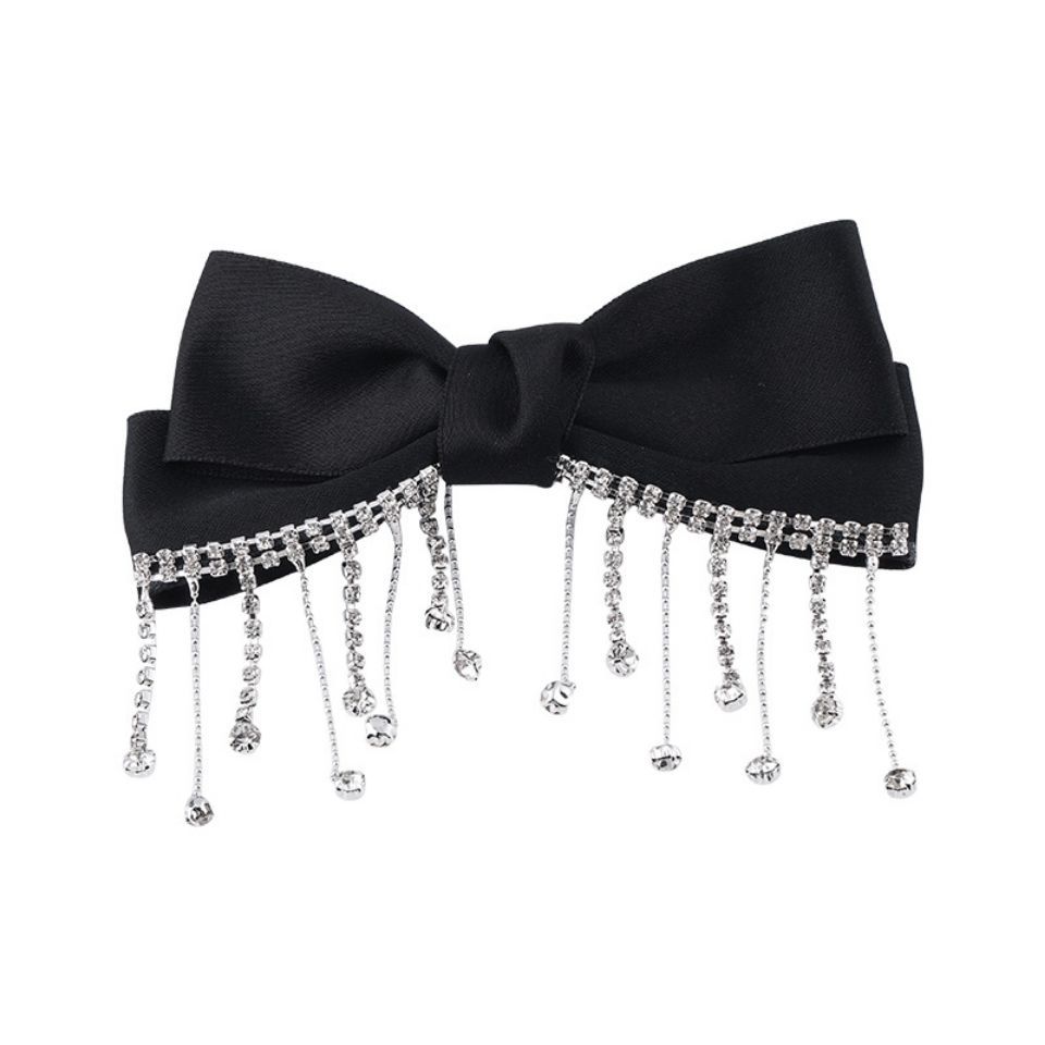 Black Tassel Rhinestone Back Head Hair Accessories Women's Headwear