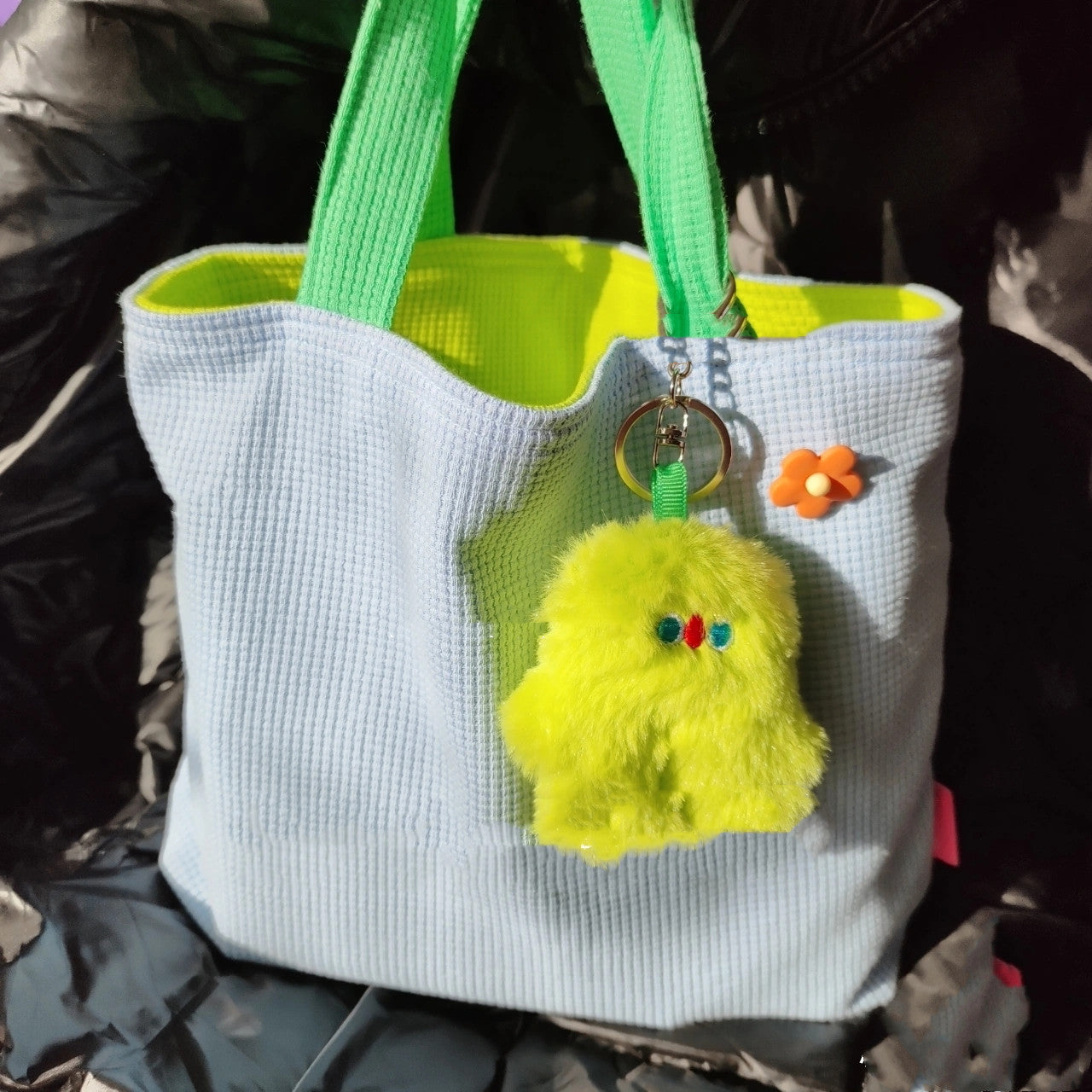 Cute Blue Contrast Tote Bag