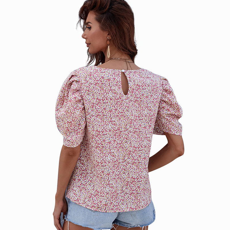 Spring New Temperament Printed Loose Long-sleeved European And American Tops