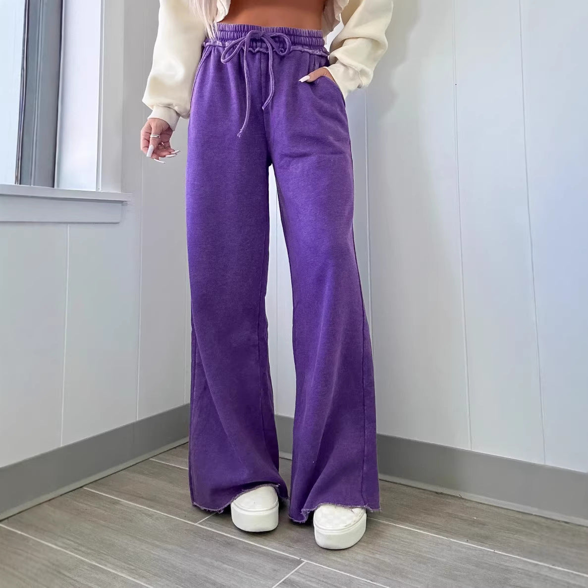 Stylish Minimalist And Relaxed Fit Wide Leg Pants For Women
