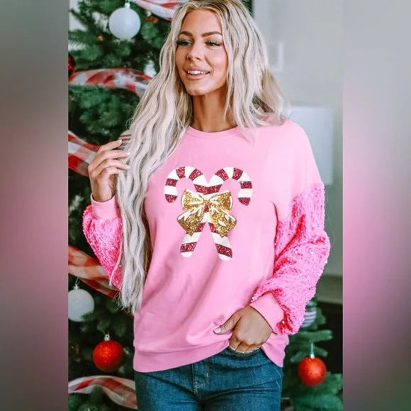 Women's Sequins Padded Top Christmas