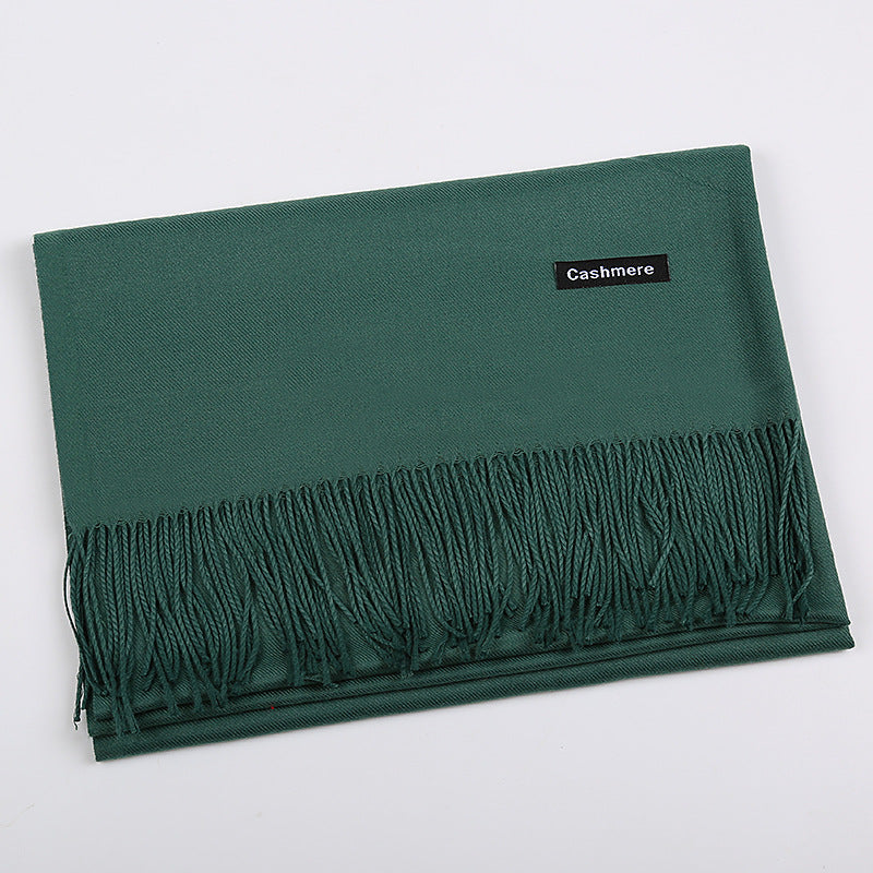 Solid Color Artificial Cashmere Scarf Female 220g Warm Shawl