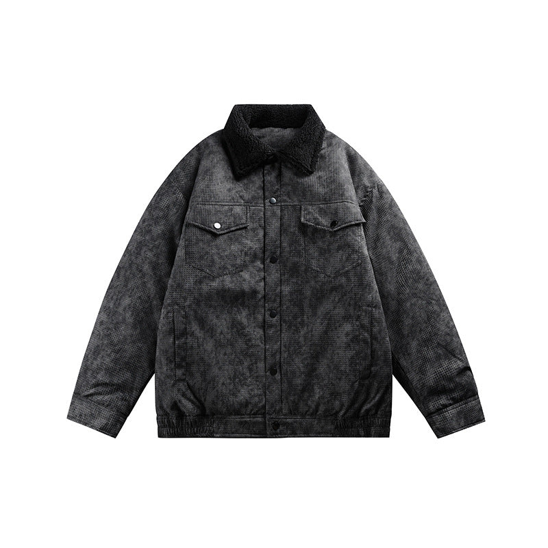 Non-hooded Multi-pocket Cotton-padded Casual Retro Baggy Coat