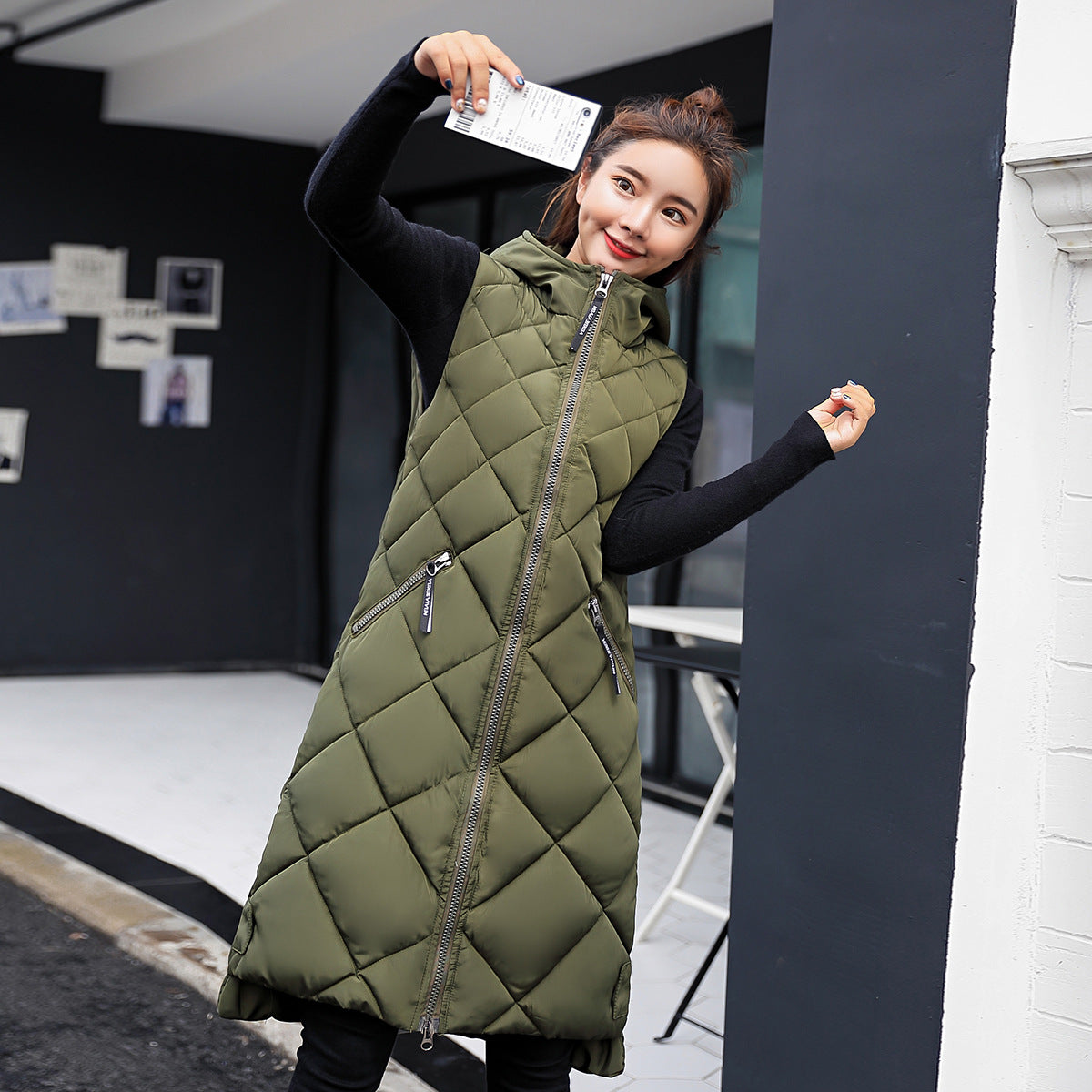 Down Cotton Hooded Versatile Sleeveless Vest