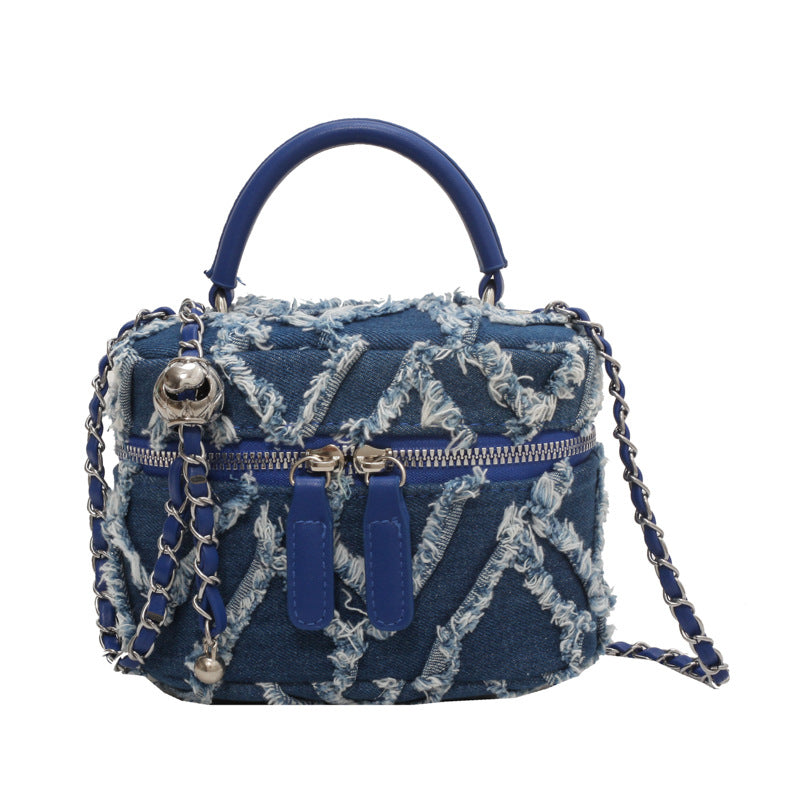 Tassel Box Portable Square Pouch Women's Chain Shoulder Messenger Bag