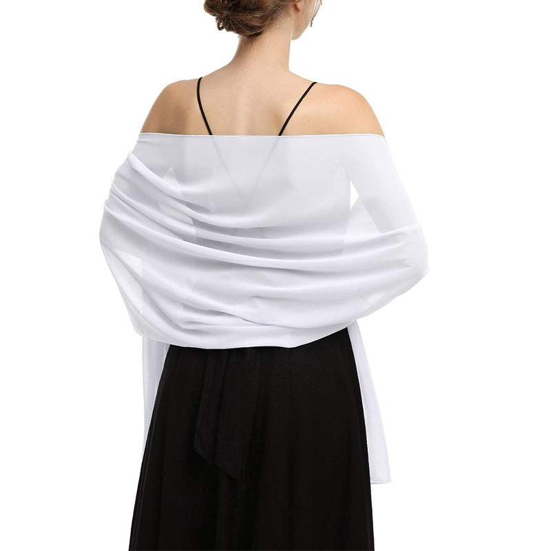 Long Thin Chiffon Shawl Scarf Dual-use