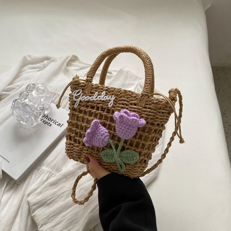 Handwoven New Hollow Grass Woven Handbag