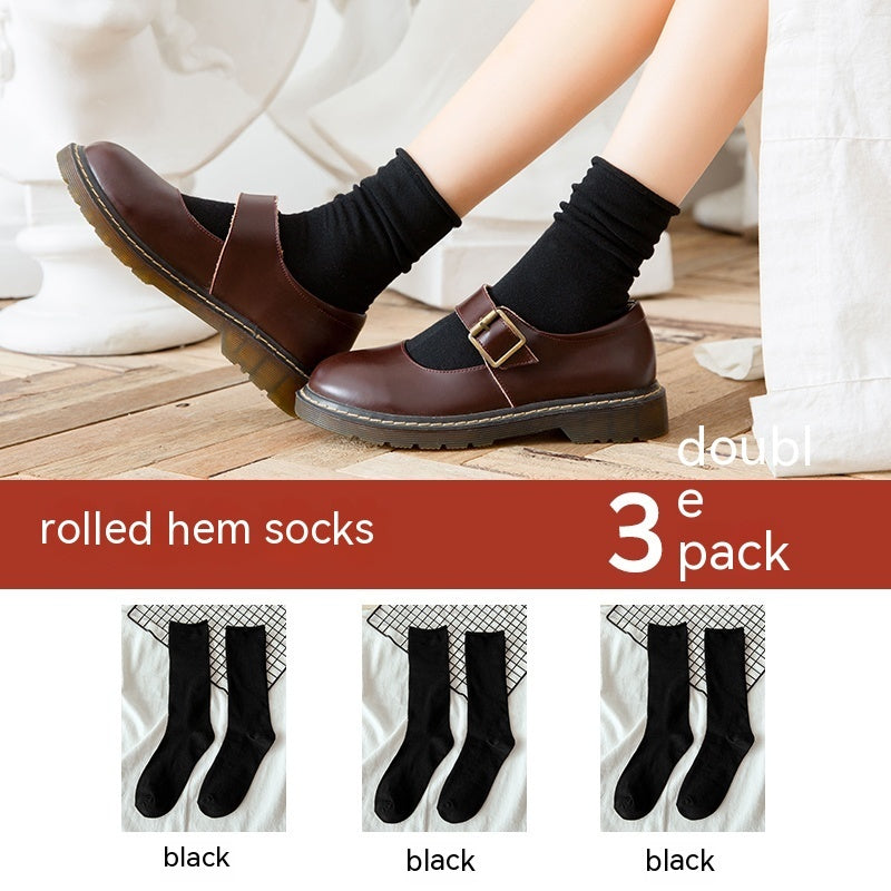 Non Pure Cotton High Tube Loafers And Socks