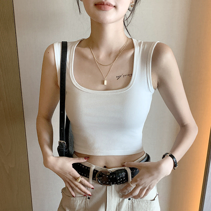 Pure Cotton Camisole Women's Inner Wide Shoulder Bottoming Top