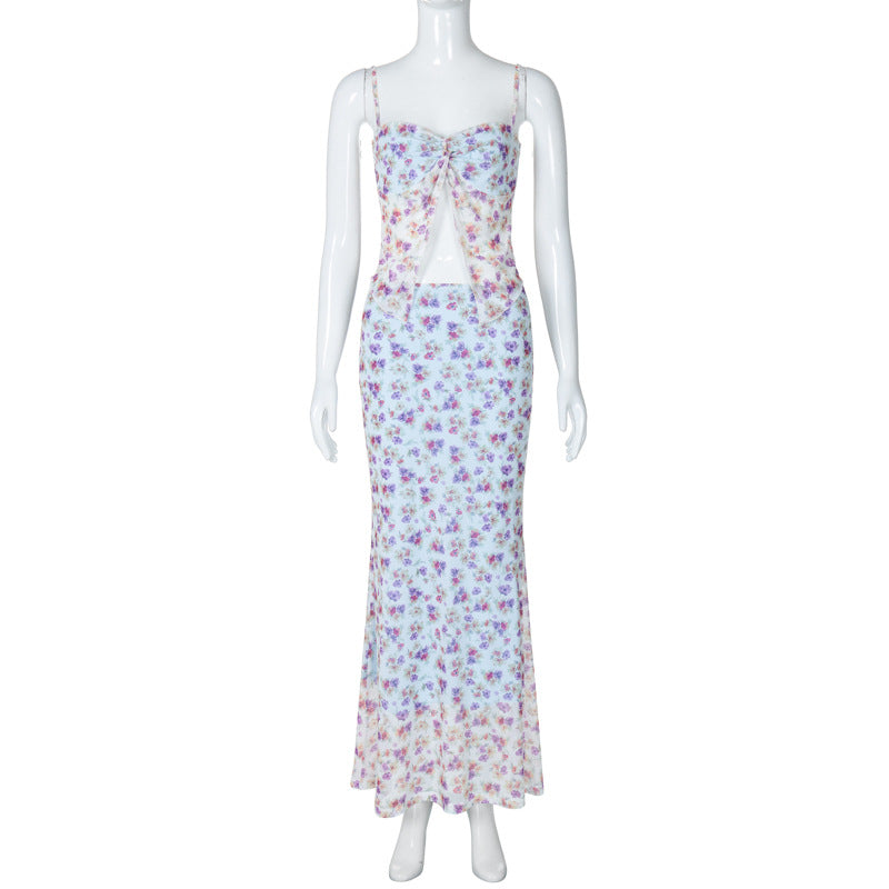 Sexy Double-layer Ladies Floral Slim Dress