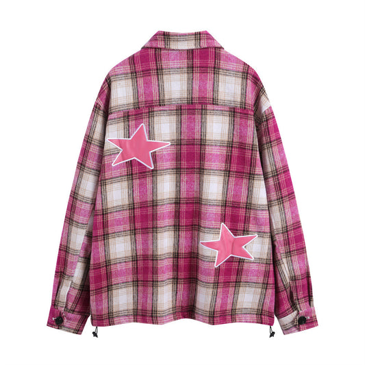 Embroidered Plaid Coat For Men