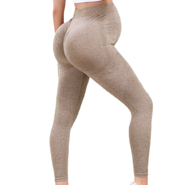 Gravide kvinders nylonleggings med høj talje og hofteform til fitness