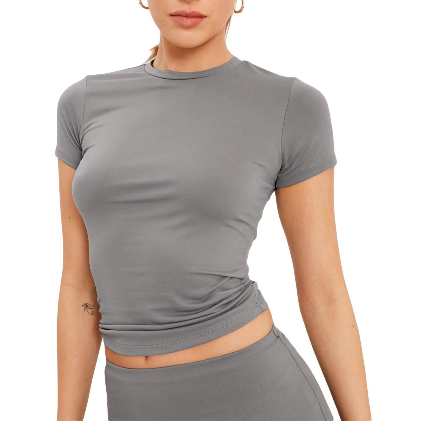 Casual Short Sleeve T Shirt Solid