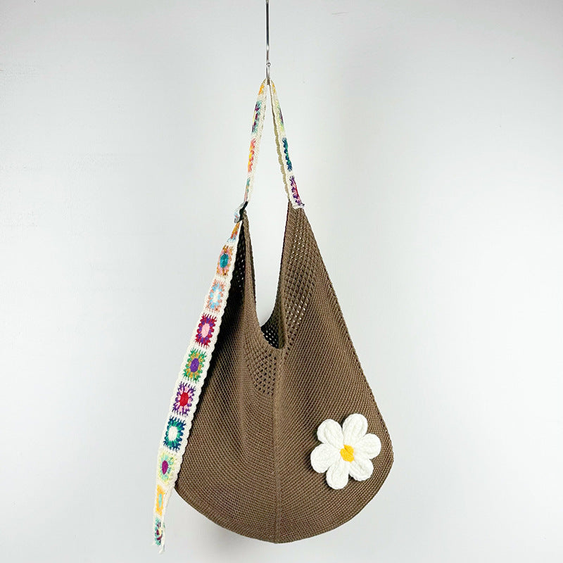 Women's Woven Shoulder Bag Hollow Flower