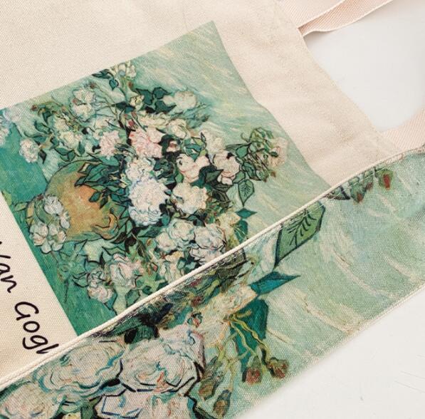 Creative Simple Oil Painting One Shoulder Canvas Bag