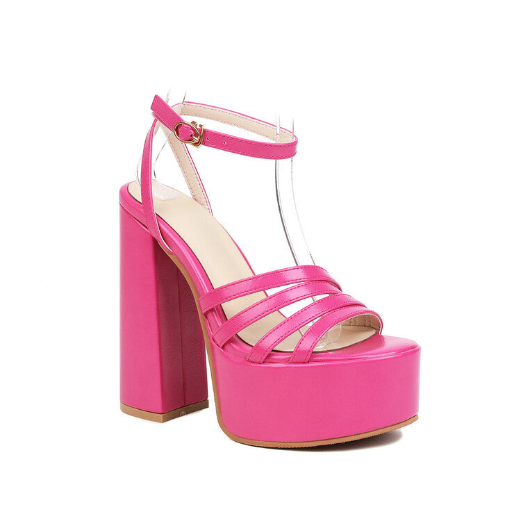 Women's Summer Plus Size Chunky Heel Sandals