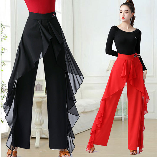 Highwaist Rynket Wide-leg Bukser Til Kvinder