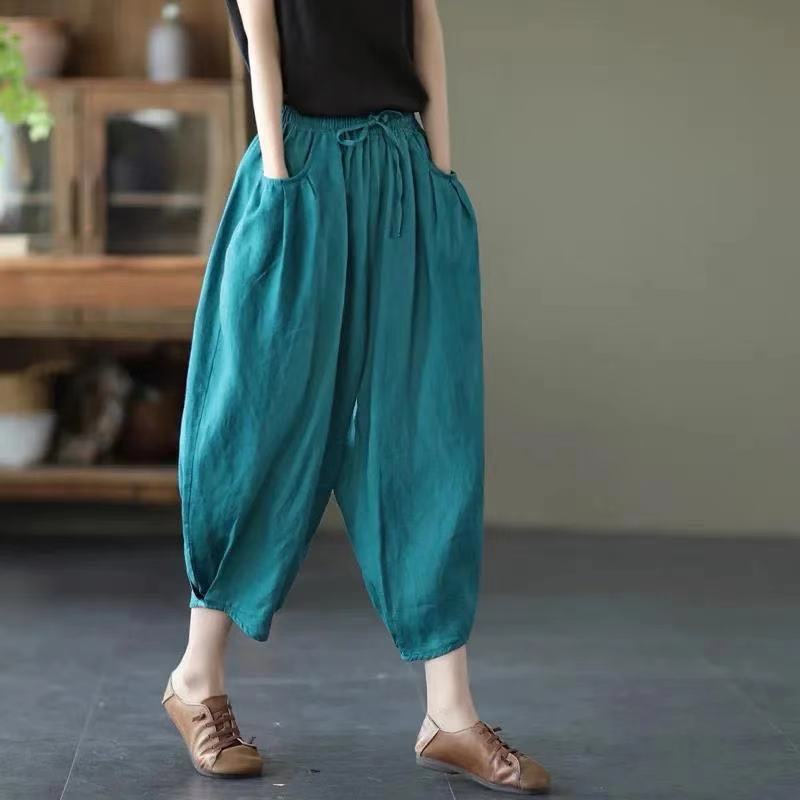 Cotton Harem Pants Linen Loose Bloomers