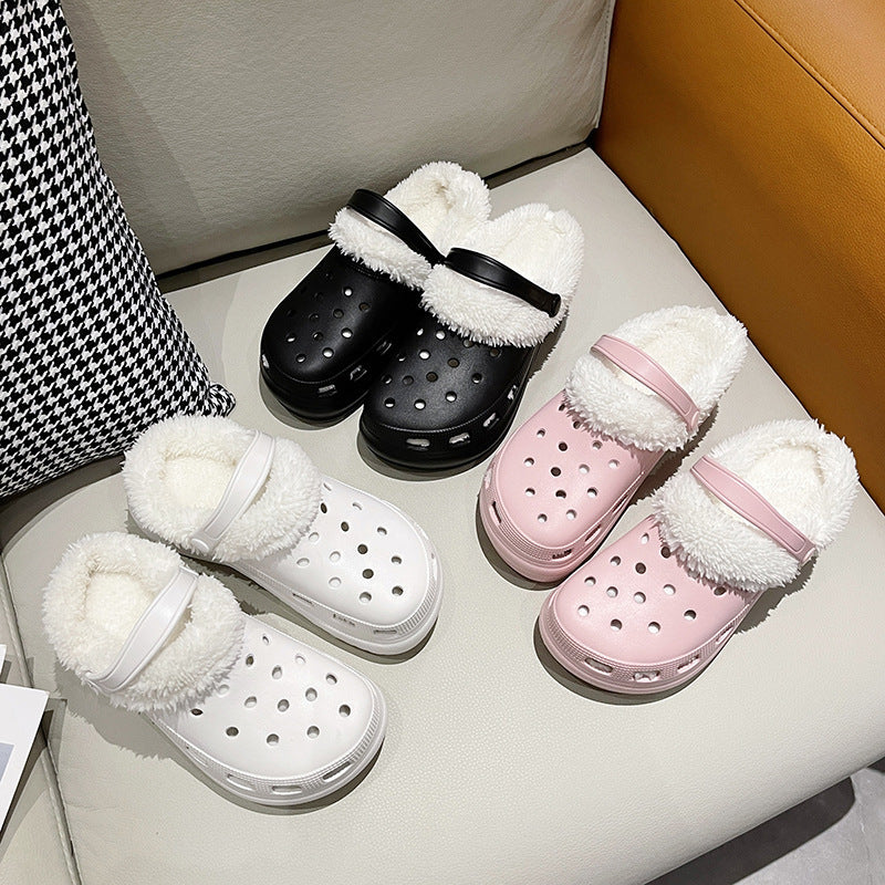 Cotton Slippers Women's Autumn And Winter Non-slip Soft Sole Platform Heel