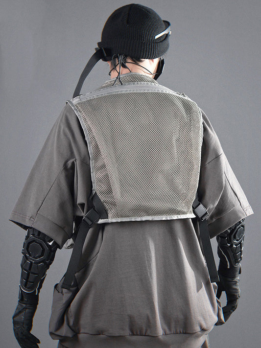 Men's Mechanical Style Multi-pocket Vest Waistcoat