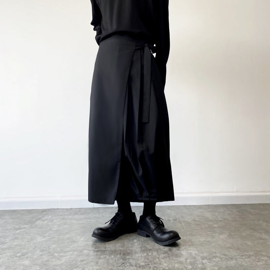 Lace Up Loose Eight Point Personality Niche Wide Leg Fashionable Men's Pants
