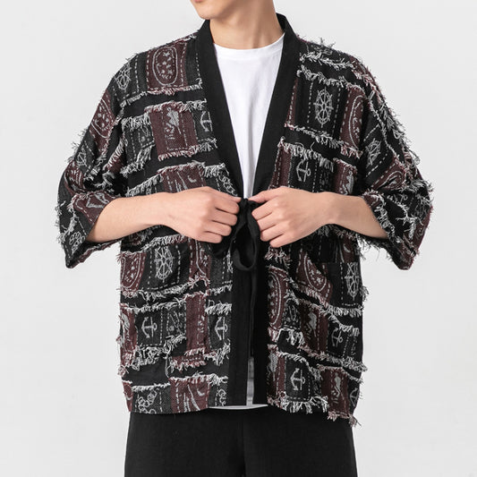 Chinese Style Men's Cardigan Knitted Retro Fashion Top