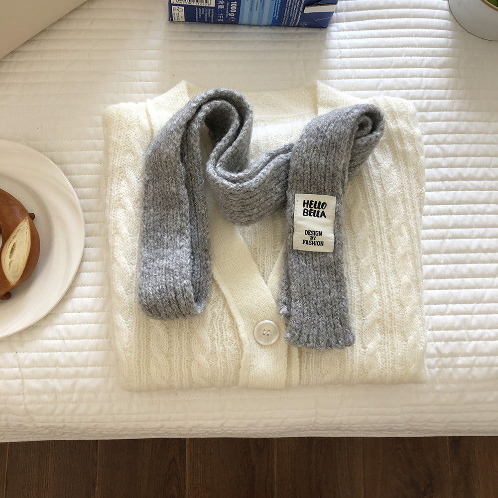Casual Formal Wear Patch Letter Thin Scarf