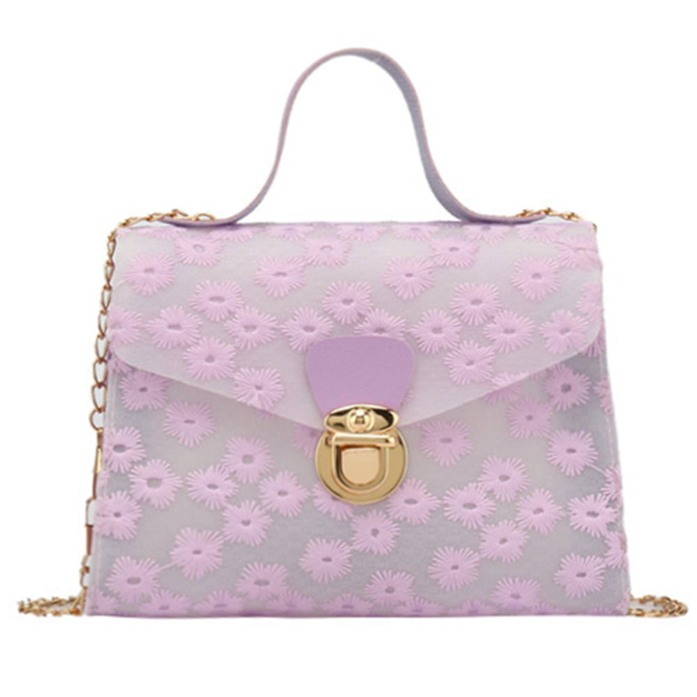 Embroidered Portable Daisy Small Square Bag