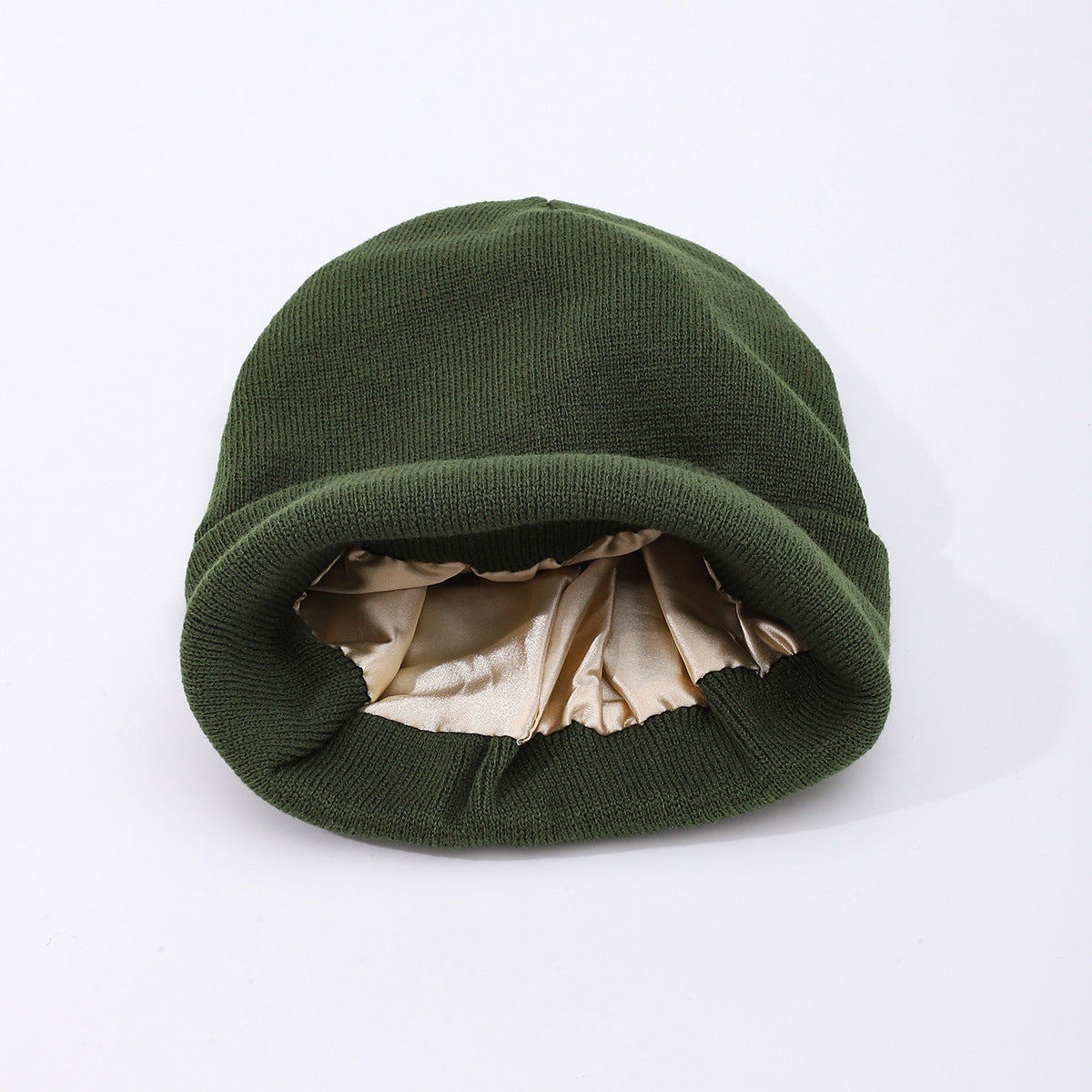 Womens Hair-protecting Warming Knitted Satin Beanie