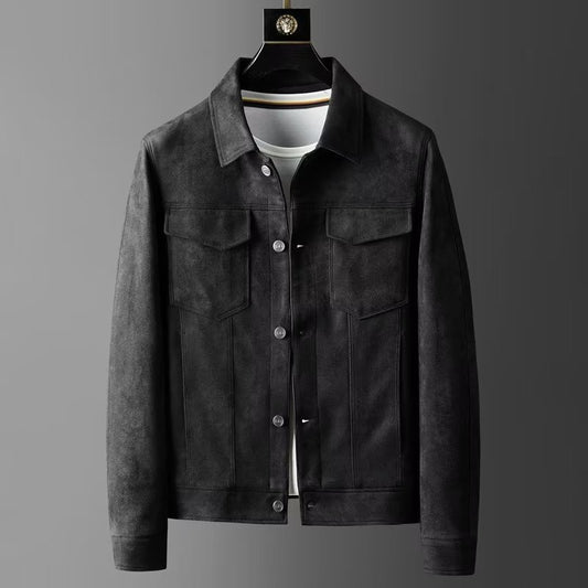 Fashion Leather Jacket Men's Casual Top