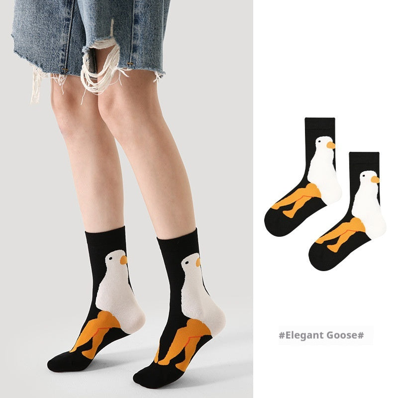 Niche Vintage Court Style Thin Middle-long Stockings