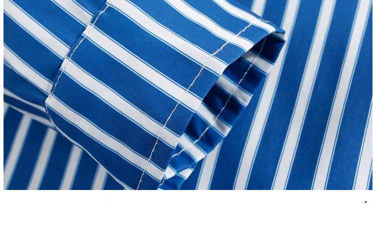 Loose Striped Long-sleeved Shirt For Men