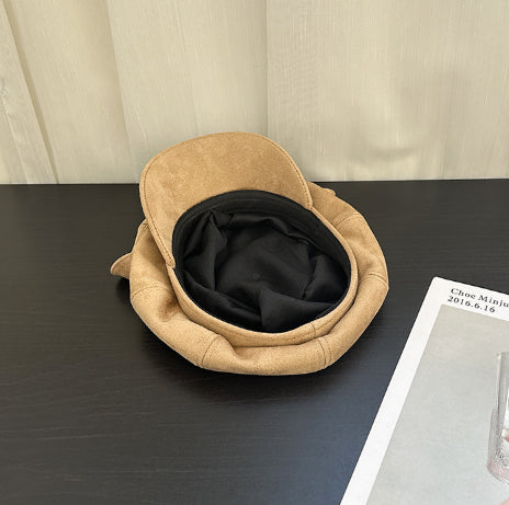 Little Bear Ears Suede Fleece Octagonal Hat For Women