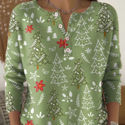Dame Smart Afslappet Juleoverdel Med Print