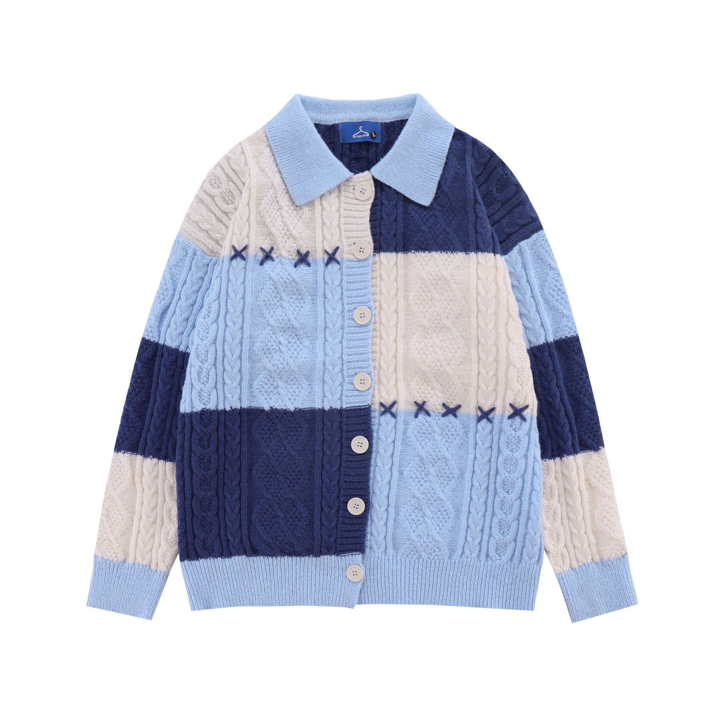 Løs Rød Vintage Strikket Cardigan Til Mænd Og Kvinder