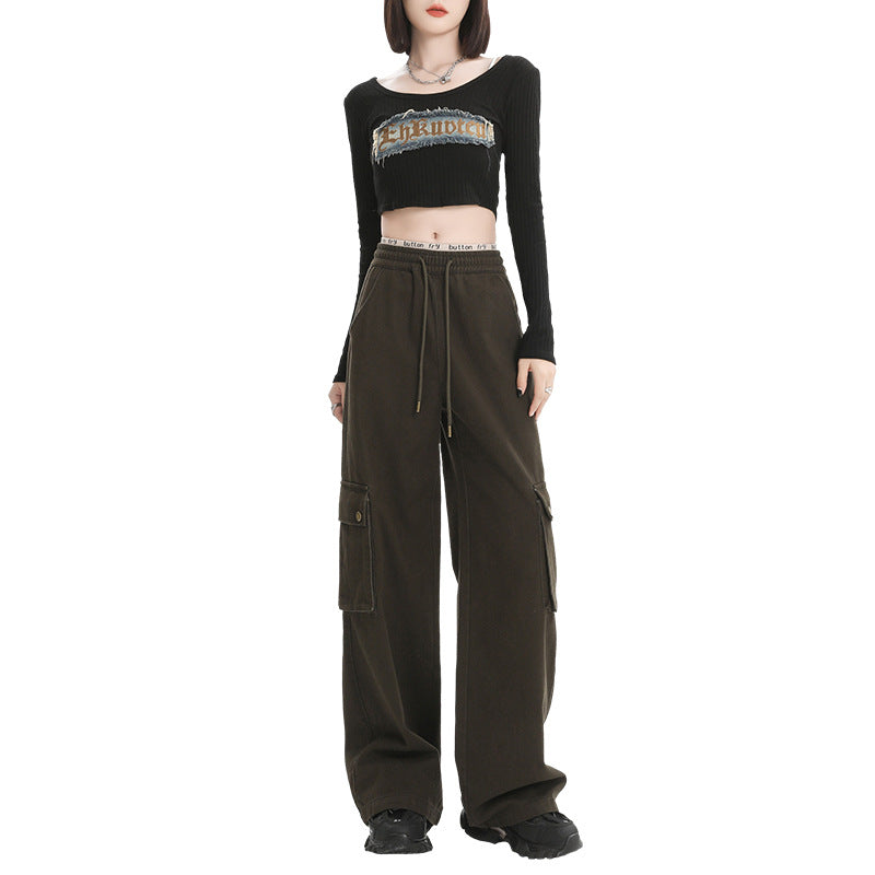Overalls Women's Casual Loose Straight-leg Wide-leg Pants